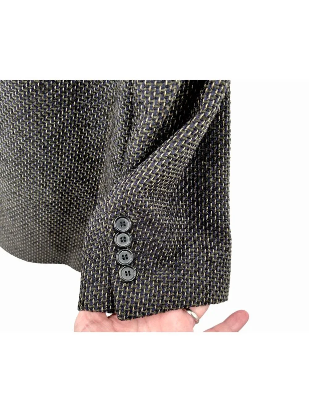 HUGO BOSS MEN'S ITALIAN MADE BLACK BLUE OLIVE BEIGE TWEED SPORT COAT BLAZER JKT